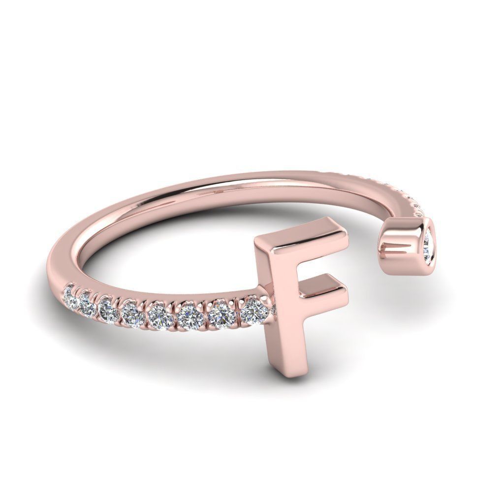 Jewelry alphabet ring F 3D print model_34