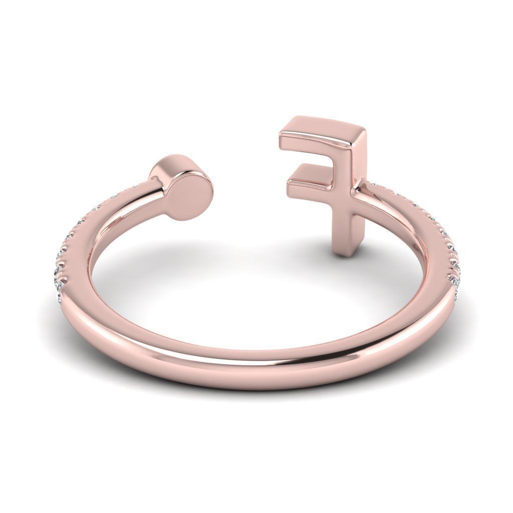 Jewelry alphabet ring F 3D print model_14