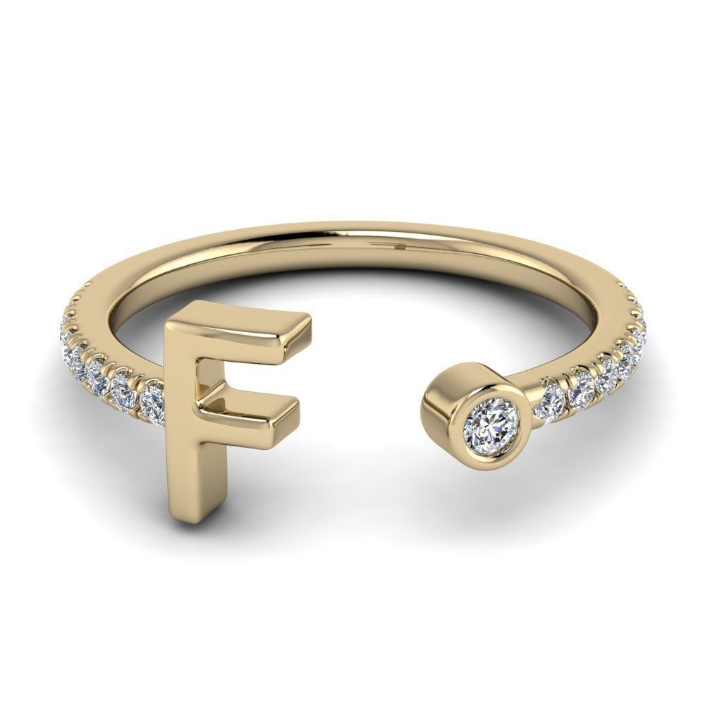 Jewelry alphabet ring F 3D print model_29