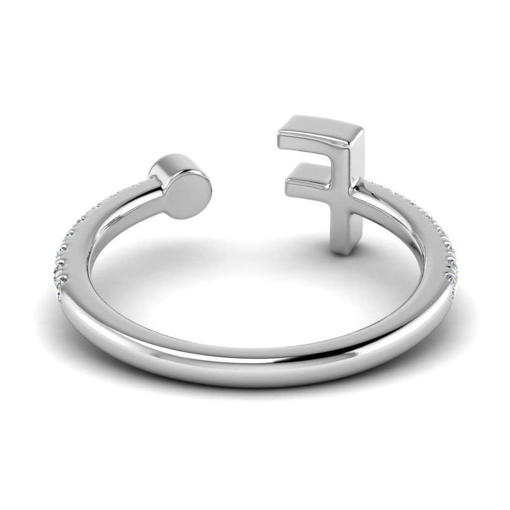 Jewelry alphabet ring F 3D print model_11
