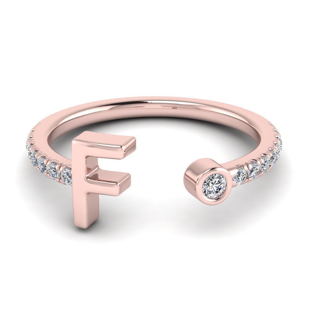 Jewelry alphabet ring F 3D print model_32