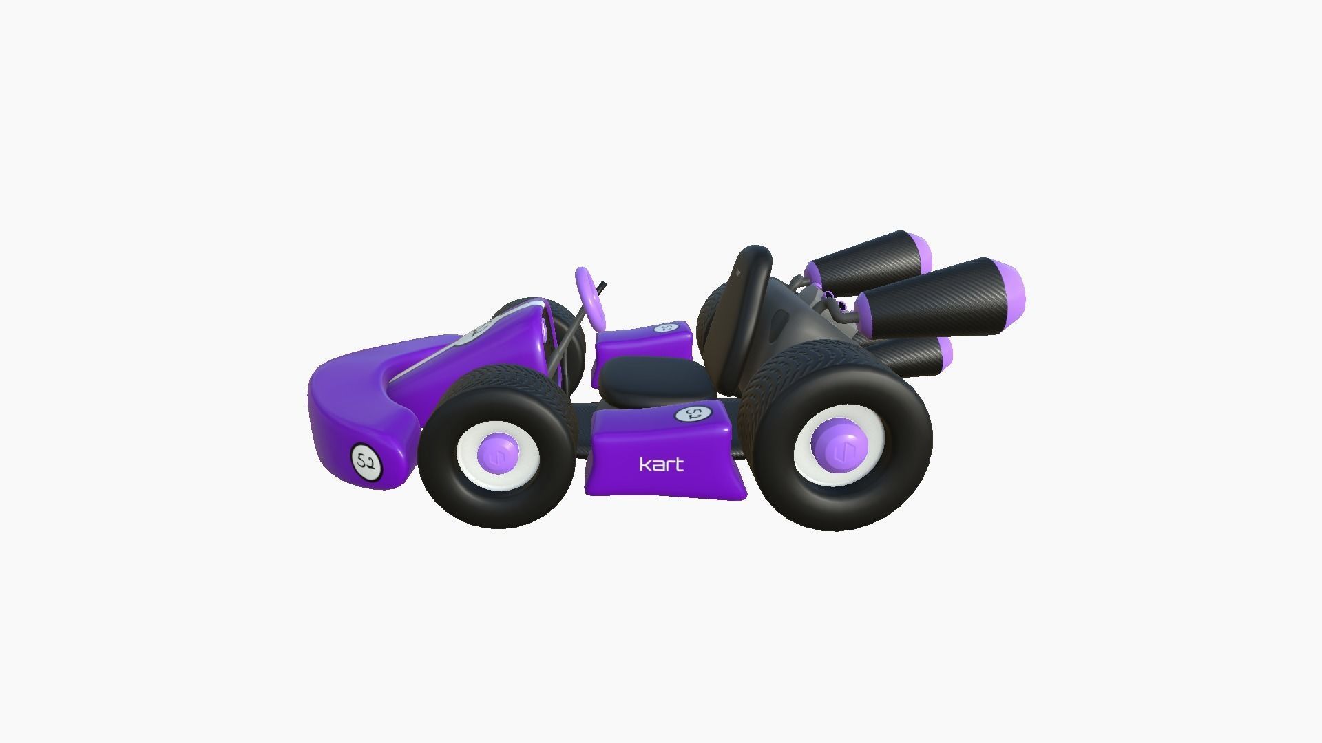 10 Cartoon Karts Purple Collection - Vehicle Racing Design _28