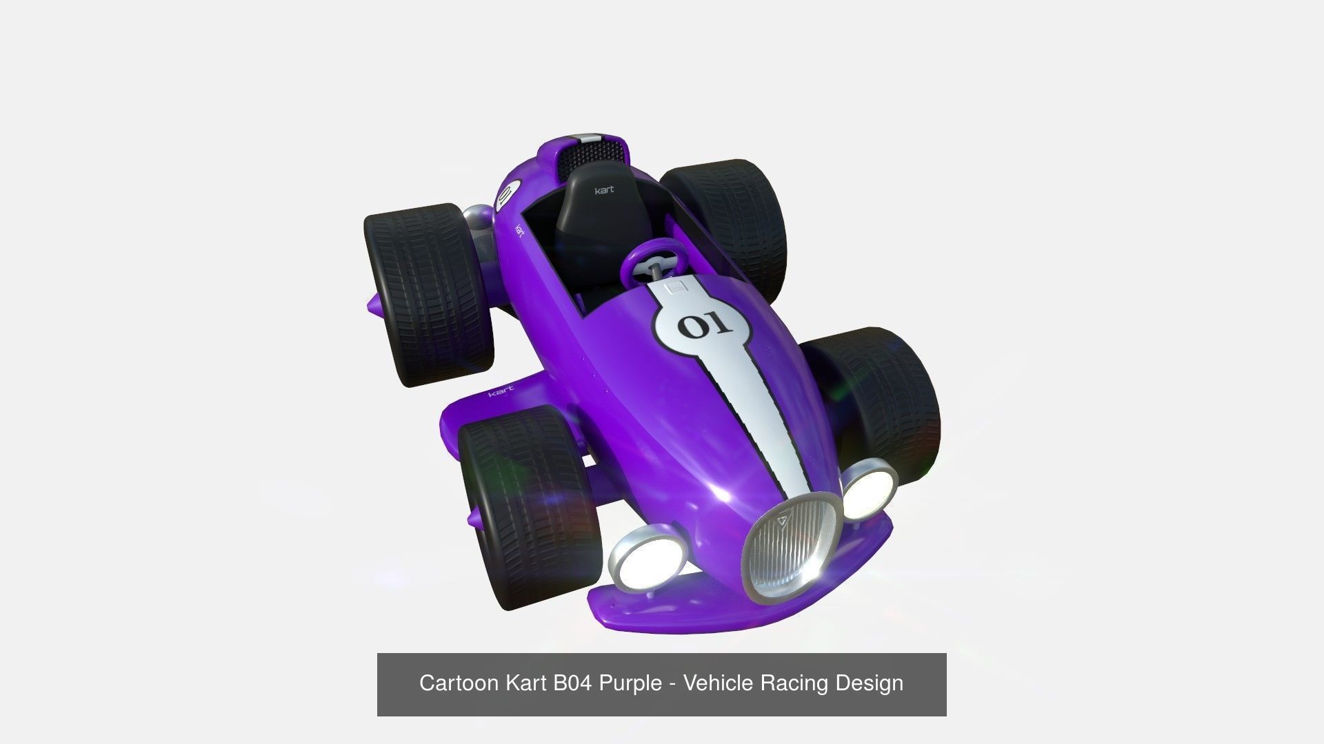 10 Cartoon Karts Purple Collection - Vehicle Racing Design _2