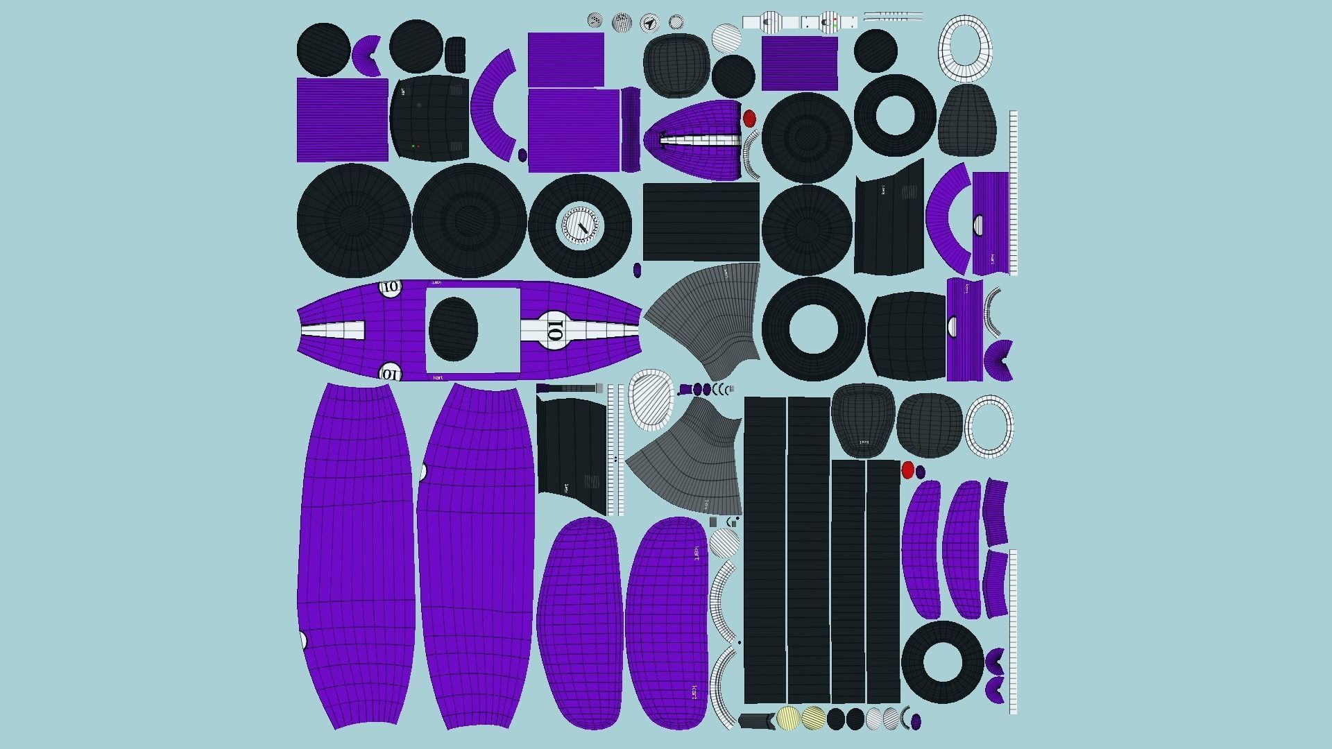 10 Cartoon Karts Purple Collection - Vehicle Racing Design _26