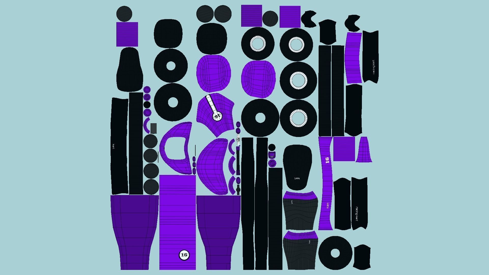 10 Cartoon Karts Purple Collection - Vehicle Racing Design _66