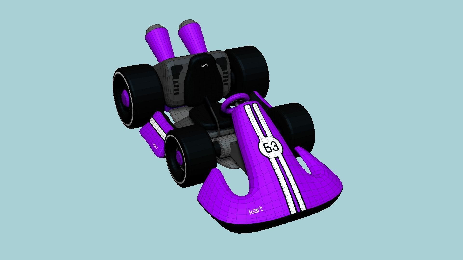 10 Cartoon Karts Purple Collection - Vehicle Racing Design _41