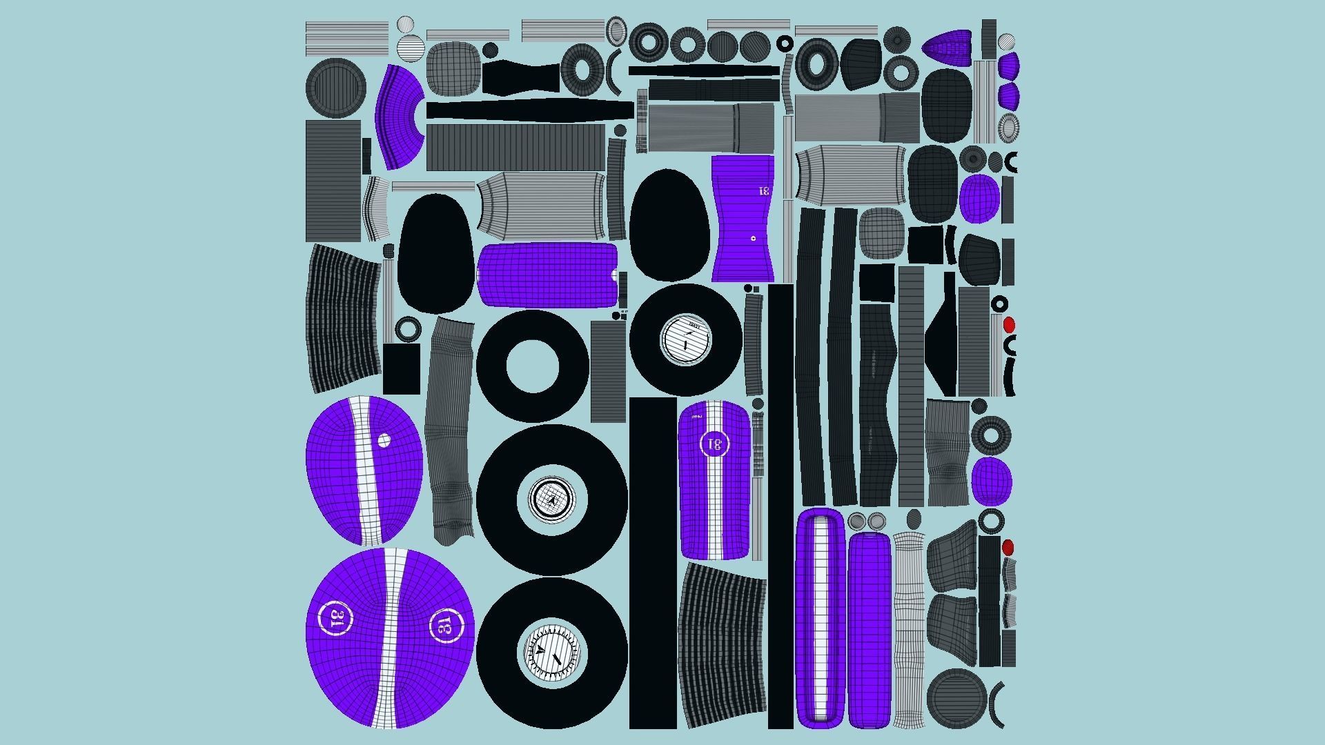 10 Cartoon Karts Purple Collection - Vehicle Racing Design _89