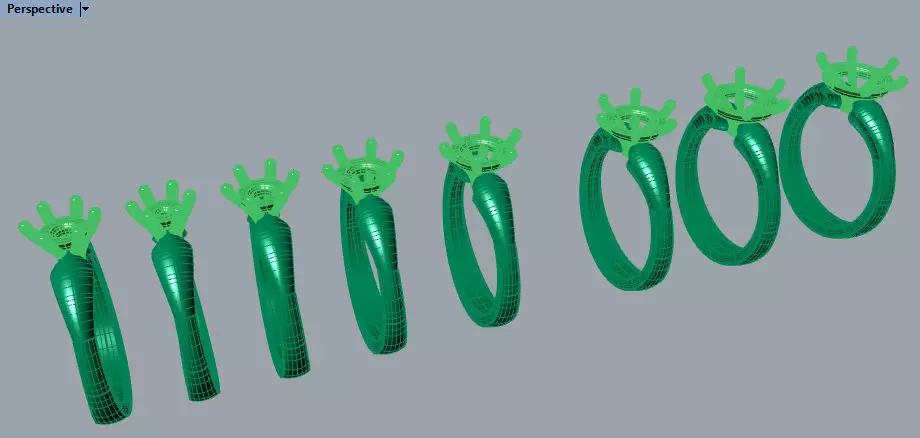 Solitaire 6 prongs from half carat to 3 carat USA size 7 3D print model