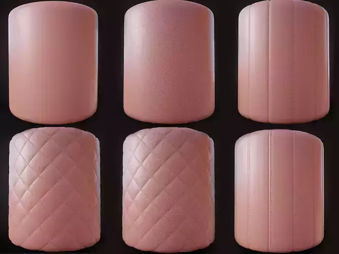 Seamless perforated stitched leather collection textures