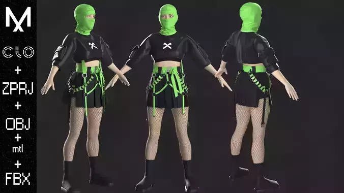 Outfit Female OBJ mtl FBX ZPRJ