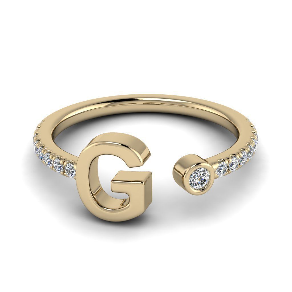 Jewelry alphabet ring G 3D print model_17