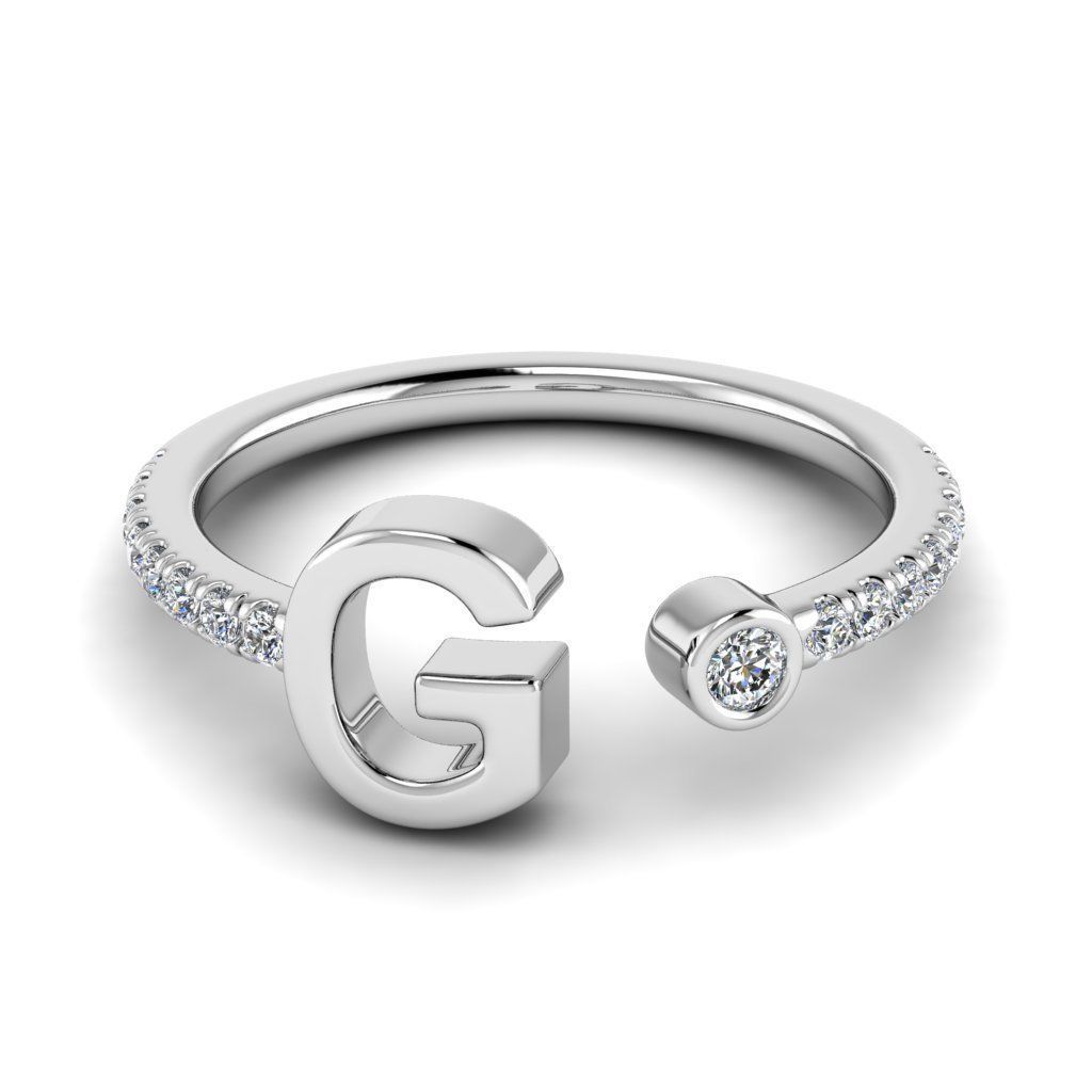 Jewelry alphabet ring G 3D print model_16