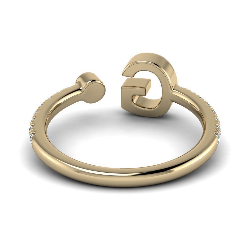 Jewelry alphabet ring G 3D print model_30