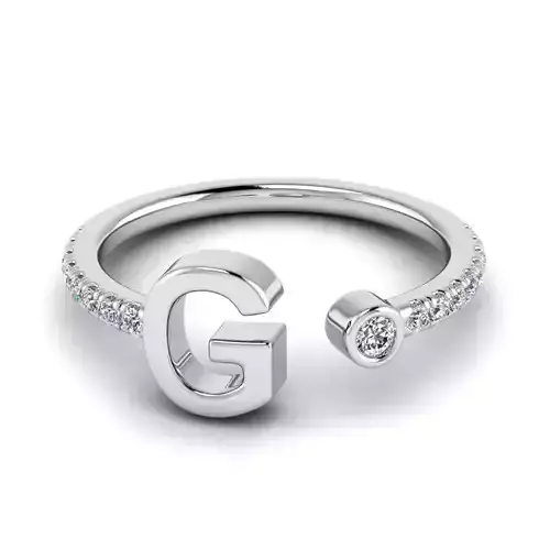 Jewelry alphabet ring G 3D print model
