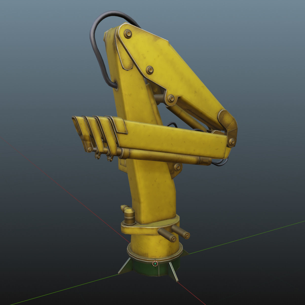 Onboard Manipulator Crane - low poly Low-poly 3D model_14