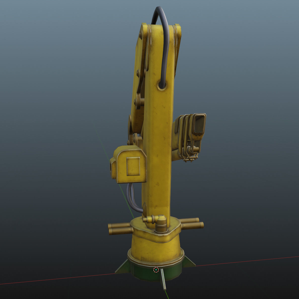 Onboard Manipulator Crane - low poly Low-poly 3D model_16