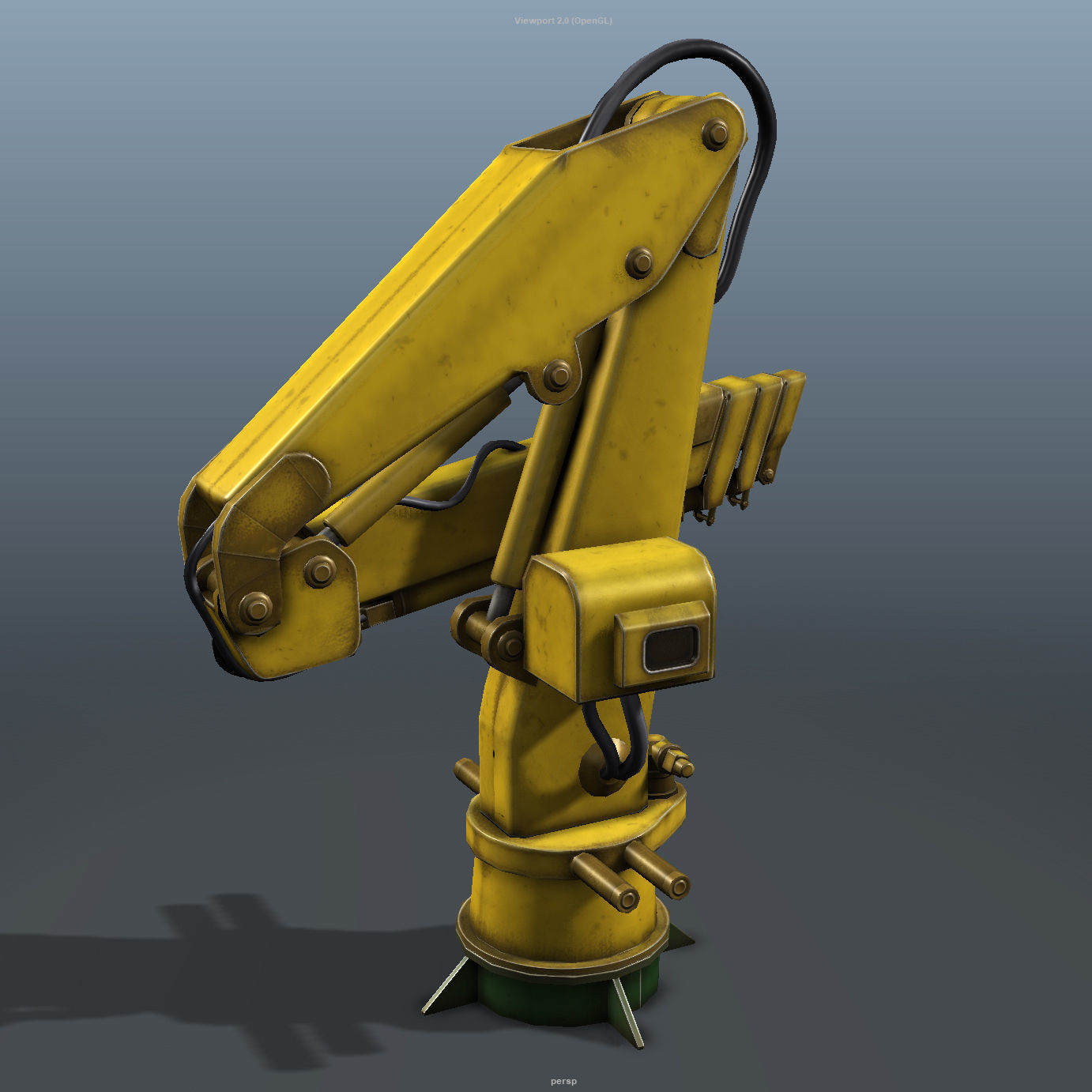 Onboard Manipulator Crane - low poly Low-poly 3D model_4