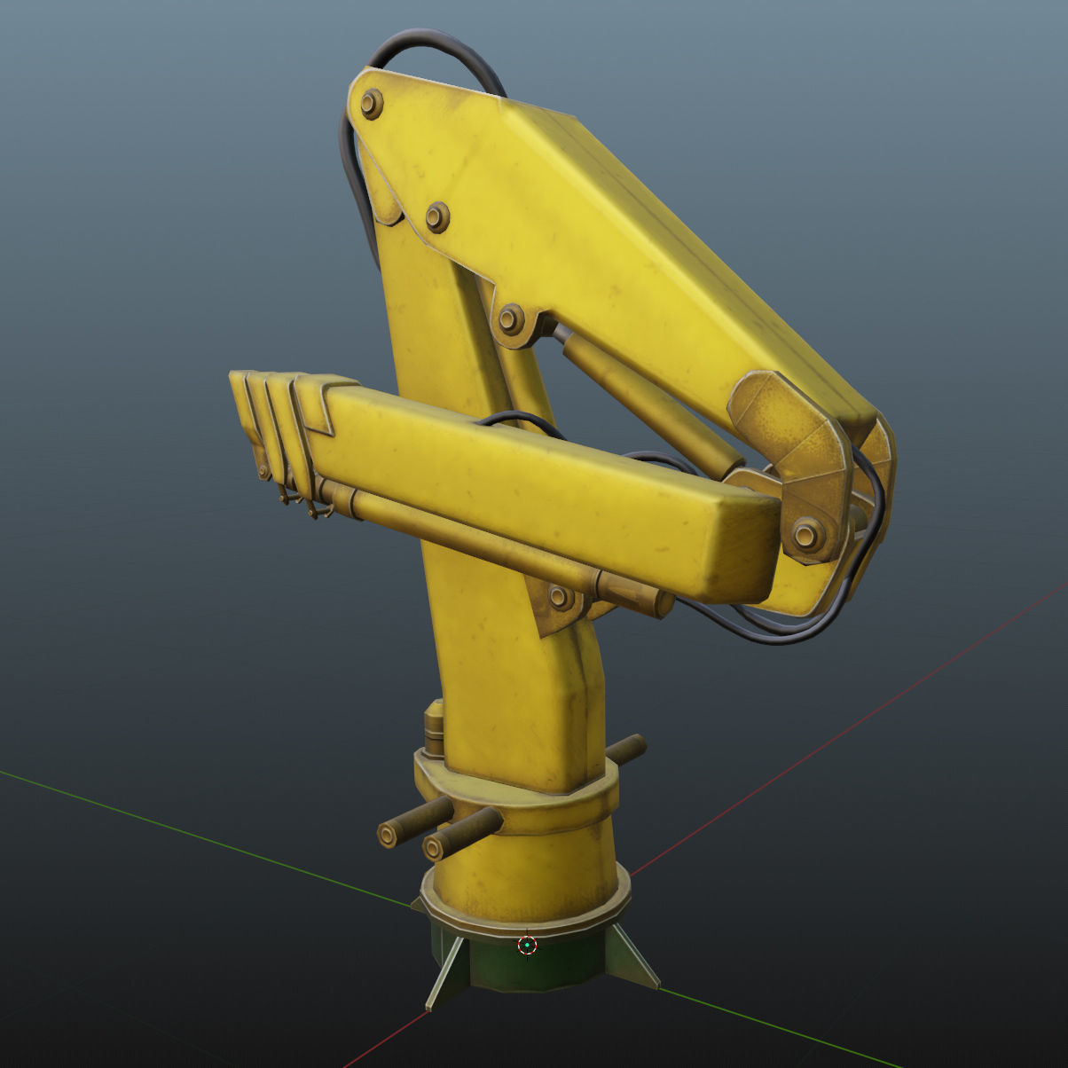 Onboard Manipulator Crane - low poly Low-poly 3D model_13