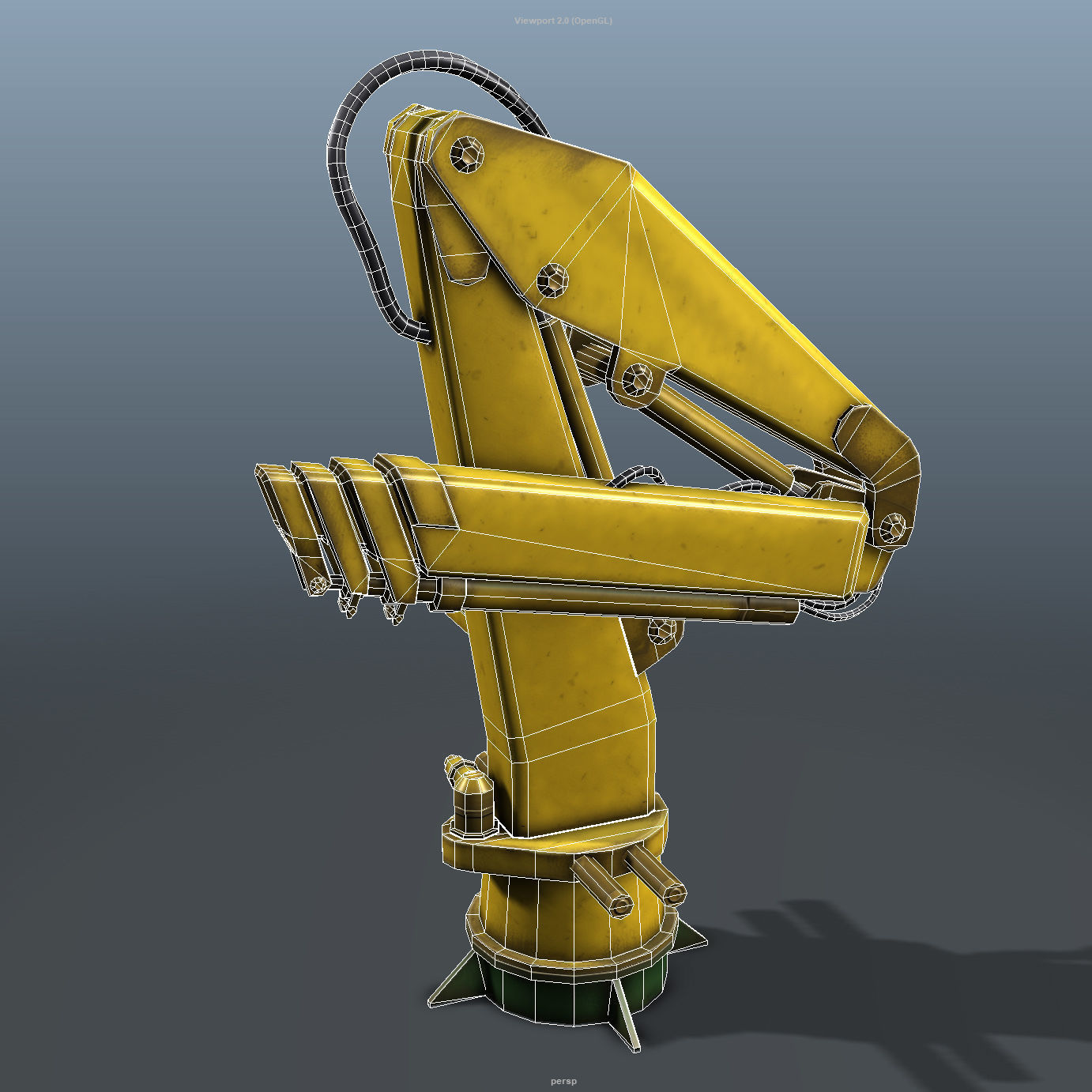 Onboard Manipulator Crane - low poly Low-poly 3D model_8