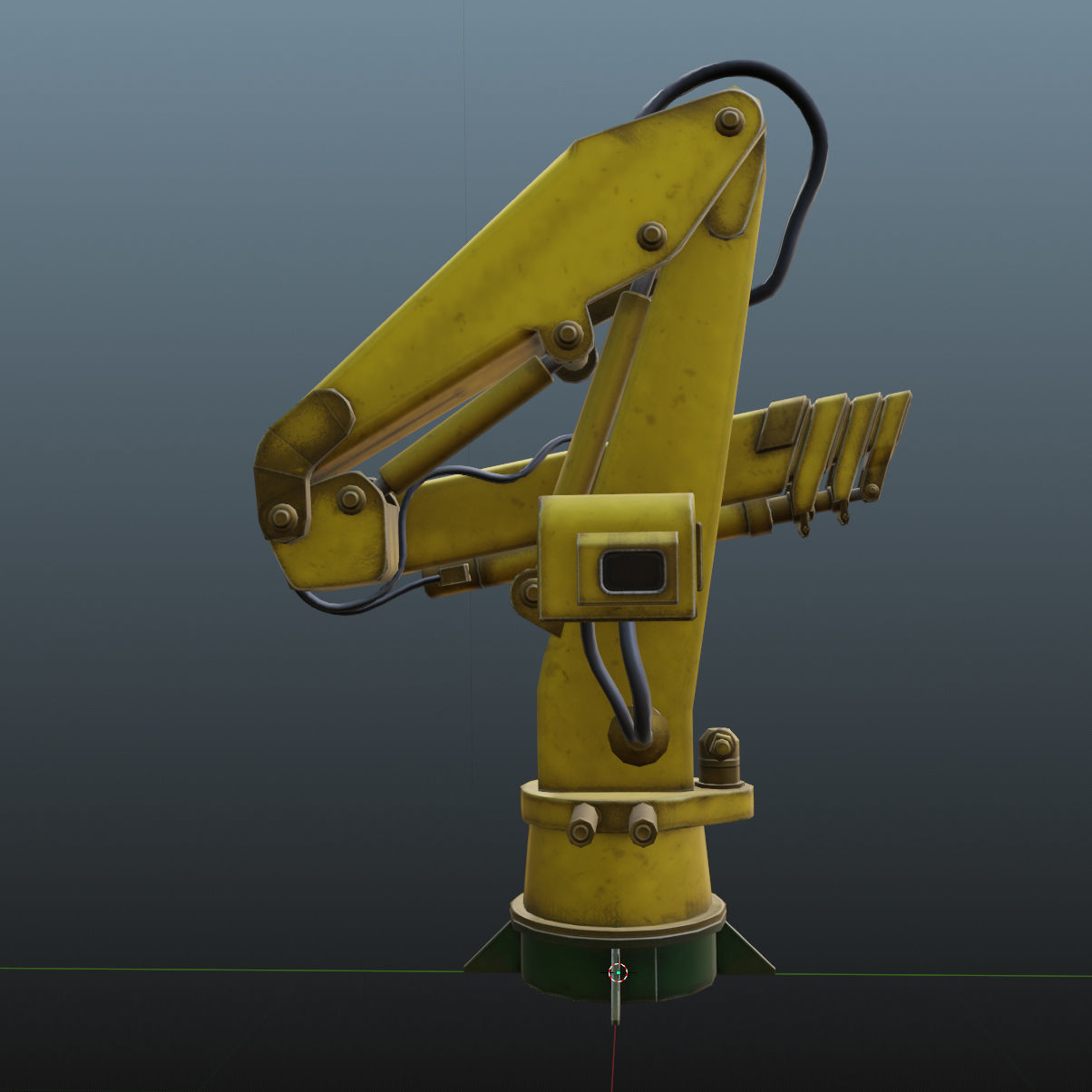 Onboard Manipulator Crane - low poly Low-poly 3D model_17