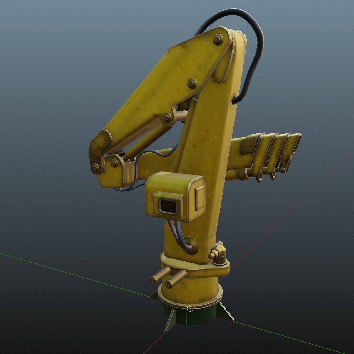 Onboard Manipulator Crane - low poly Low-poly 3D model_18