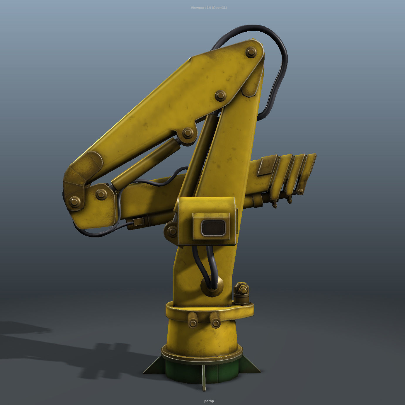 Onboard Manipulator Crane - low poly Low-poly 3D model_2