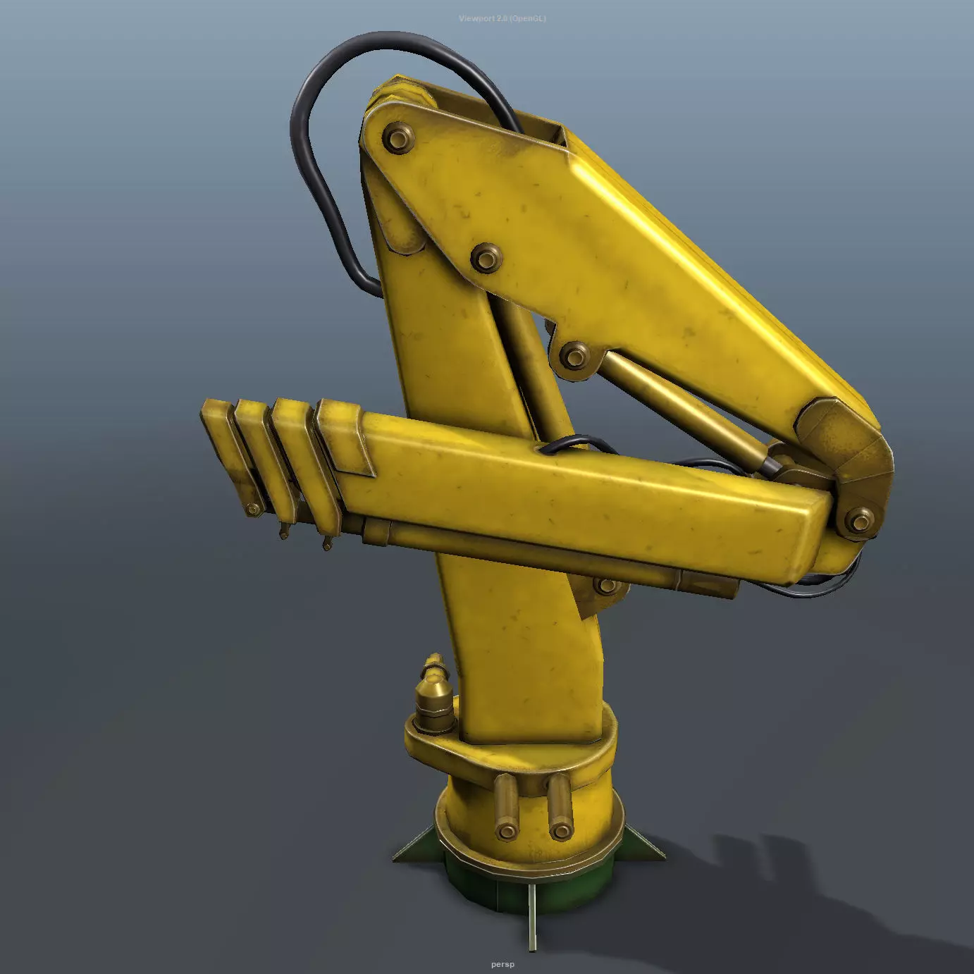 Onboard Manipulator Crane - low poly Low-poly 3D model_0