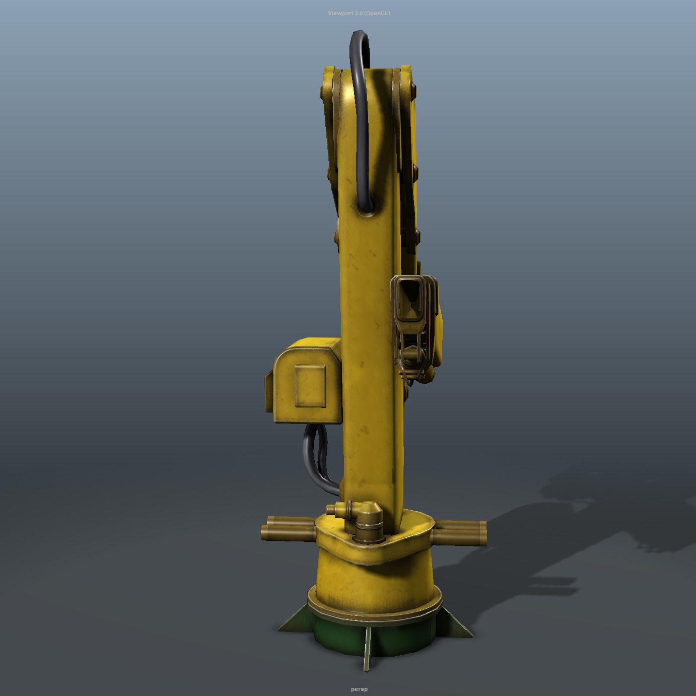 Onboard Manipulator Crane - low poly Low-poly 3D model_6