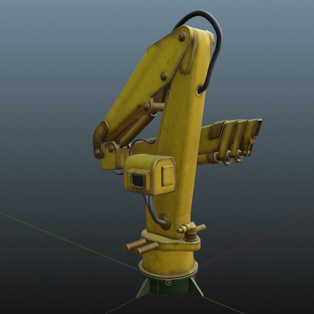 Onboard Manipulator Crane - low poly Low-poly 3D model_20