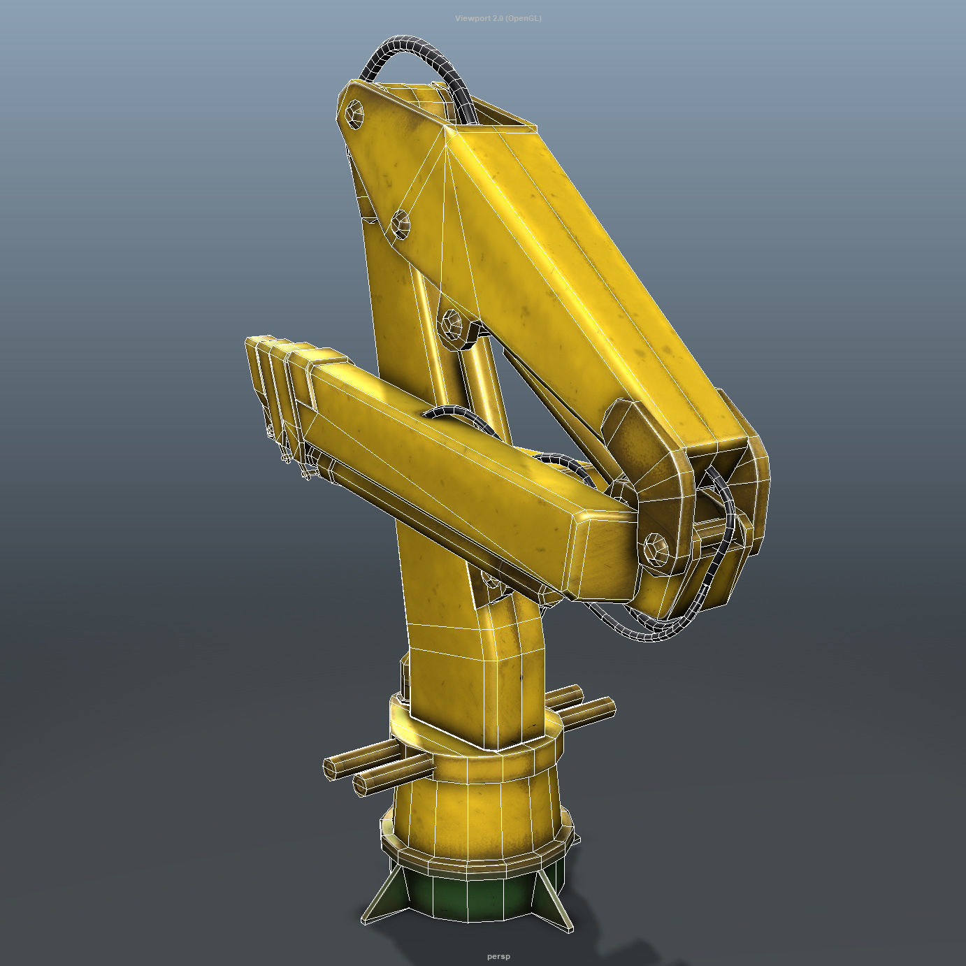 Onboard Manipulator Crane - low poly Low-poly 3D model_10