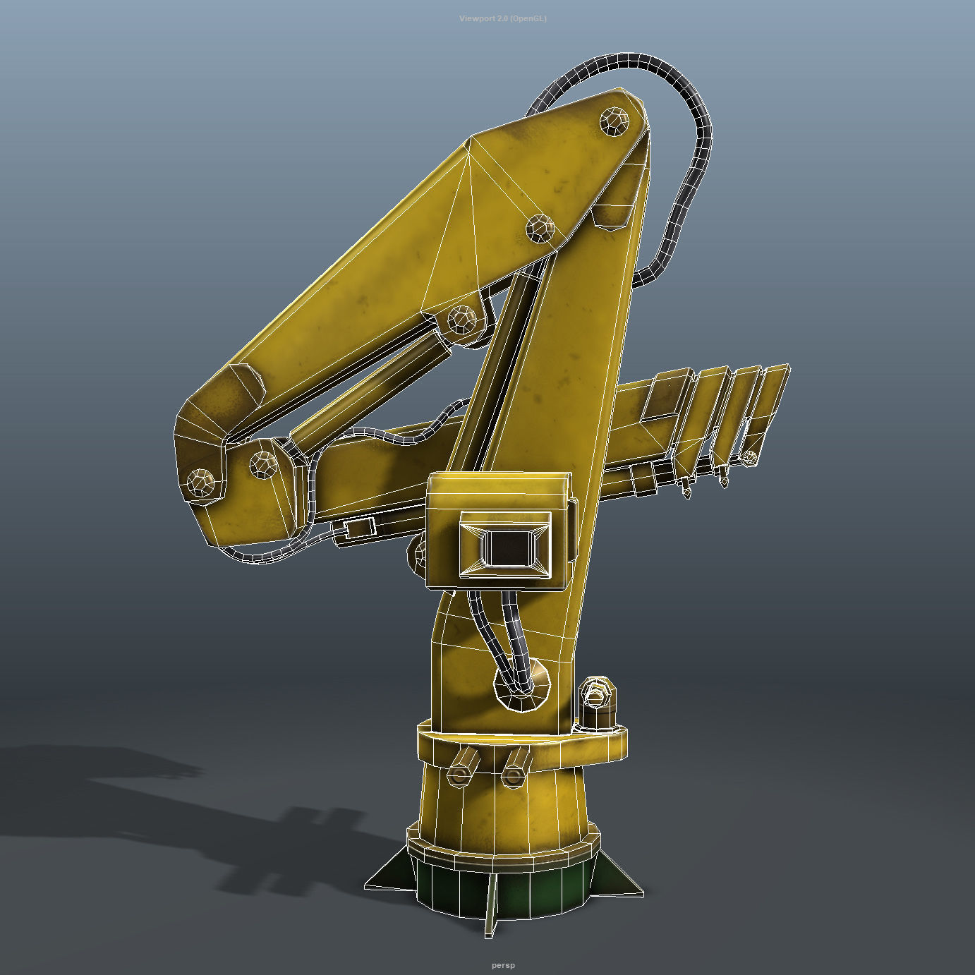Onboard Manipulator Crane - low poly Low-poly 3D model_7