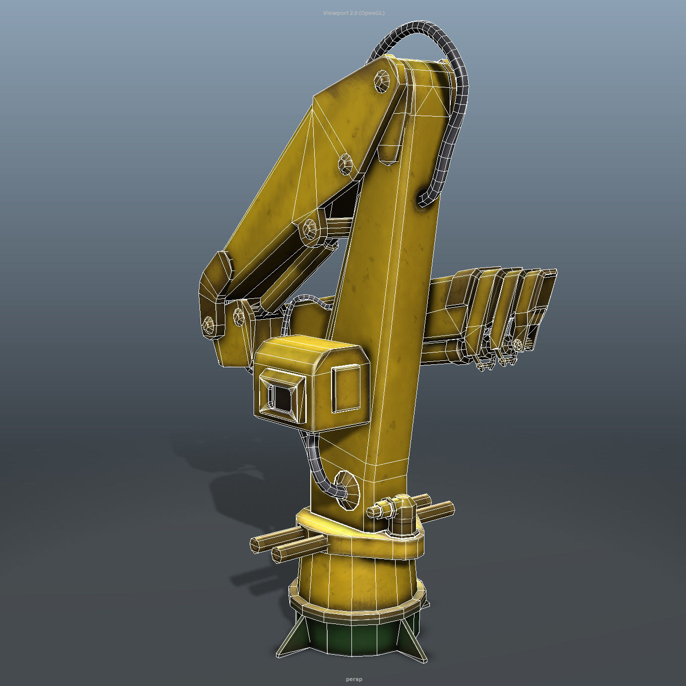 Onboard Manipulator Crane - low poly Low-poly 3D model_9