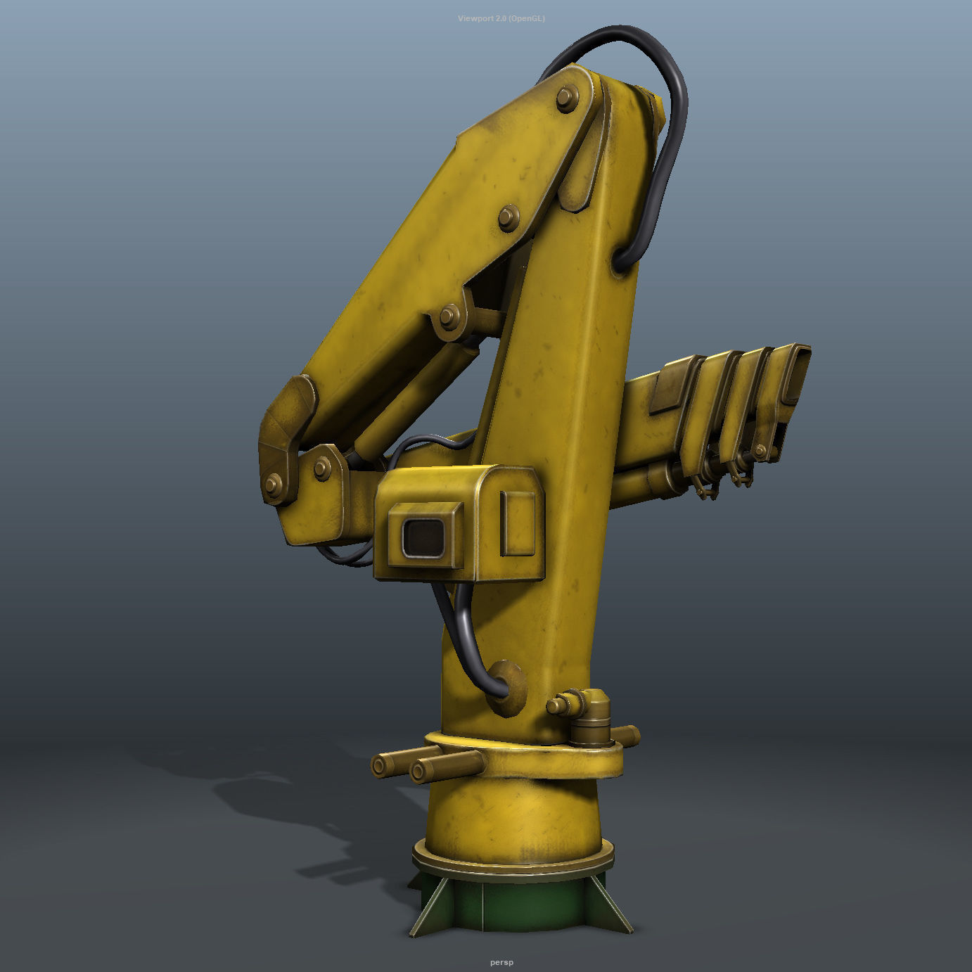 Onboard Manipulator Crane - low poly Low-poly 3D model_5
