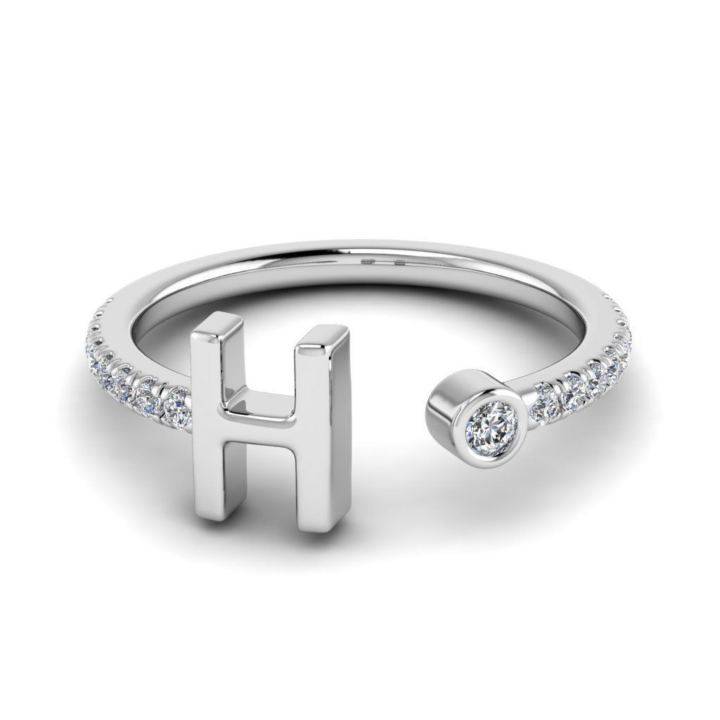 Jewelry alphabet ring H 3D print model_23