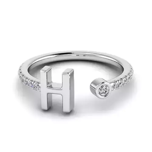 Jewelry alphabet ring H 3D print model