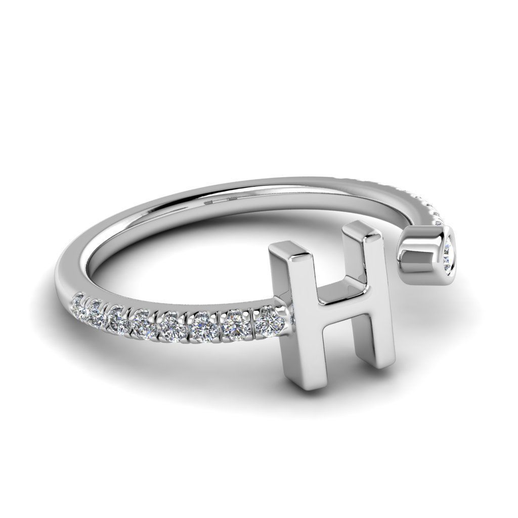 Jewelry alphabet ring H 3D print model_25
