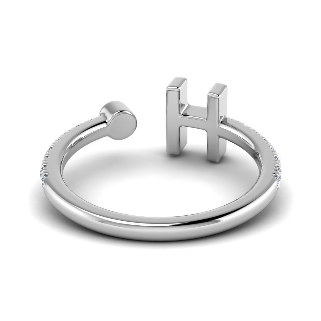 Jewelry alphabet ring H 3D print model_27