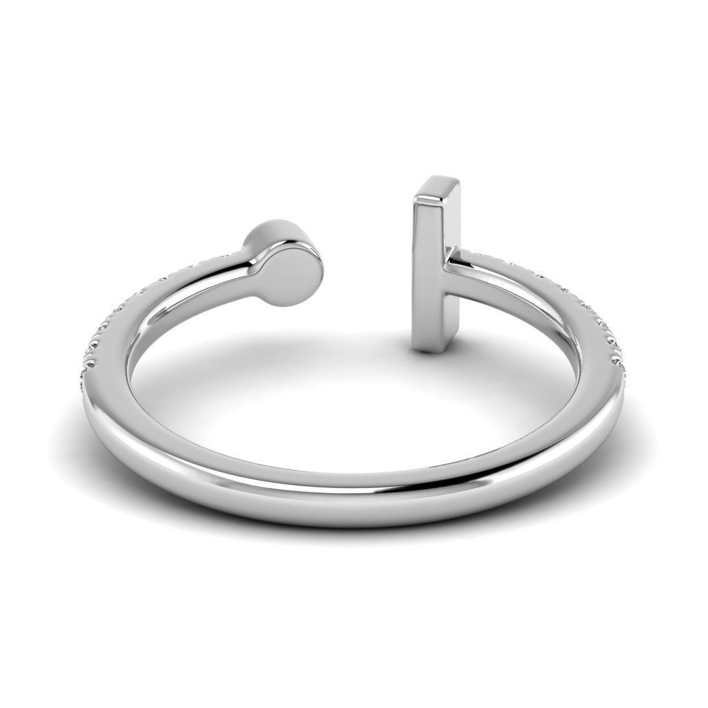 Jewelry alphabet ring I 3D print model_14