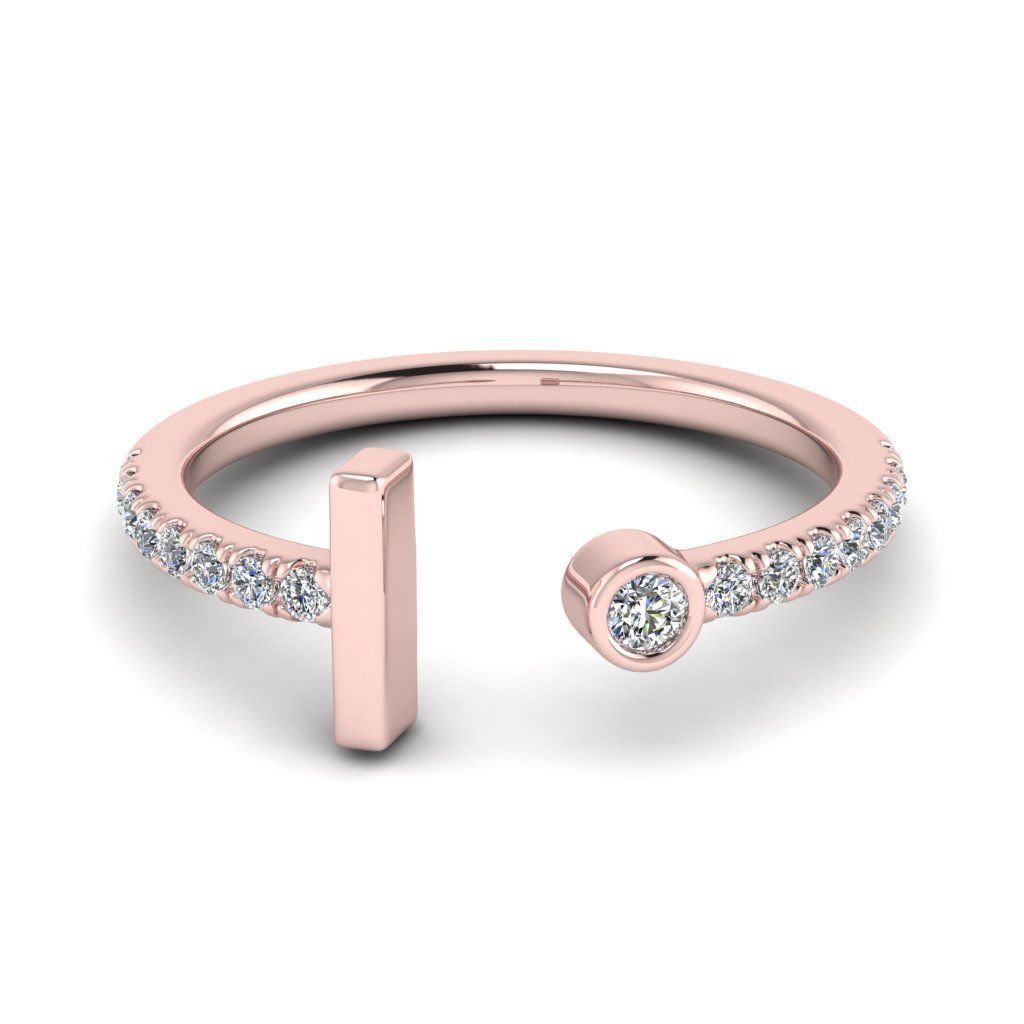 Jewelry alphabet ring I 3D print model_28