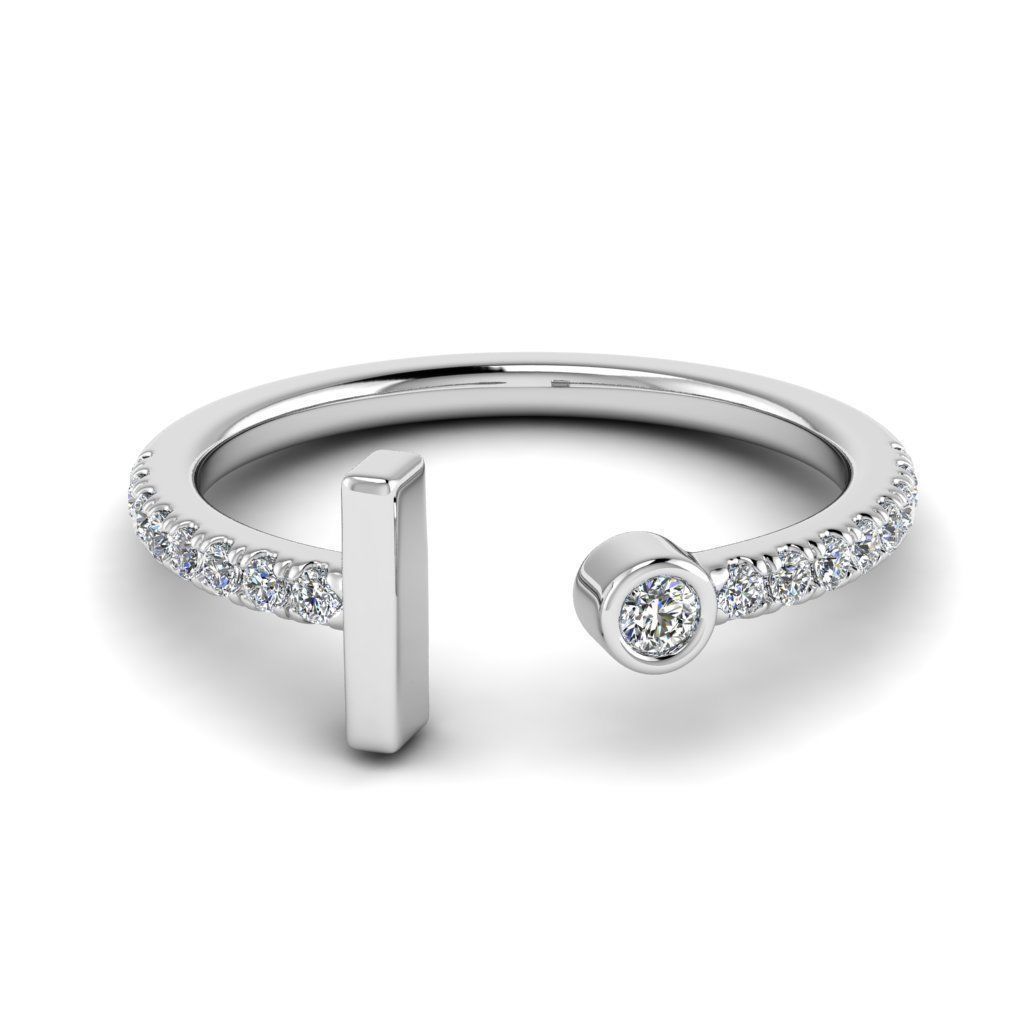 Jewelry alphabet ring I 3D print model_16