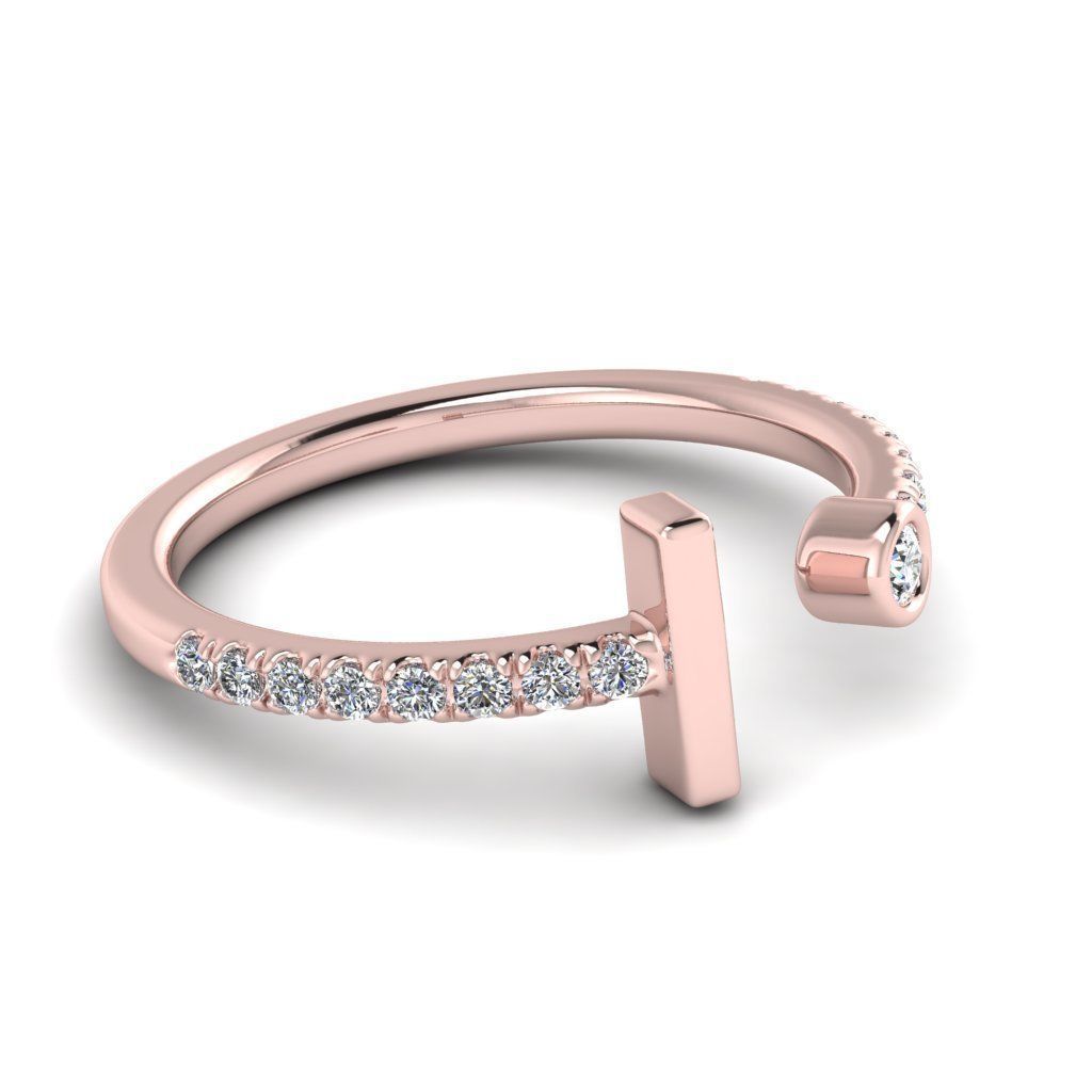 Jewelry alphabet ring I 3D print model_6