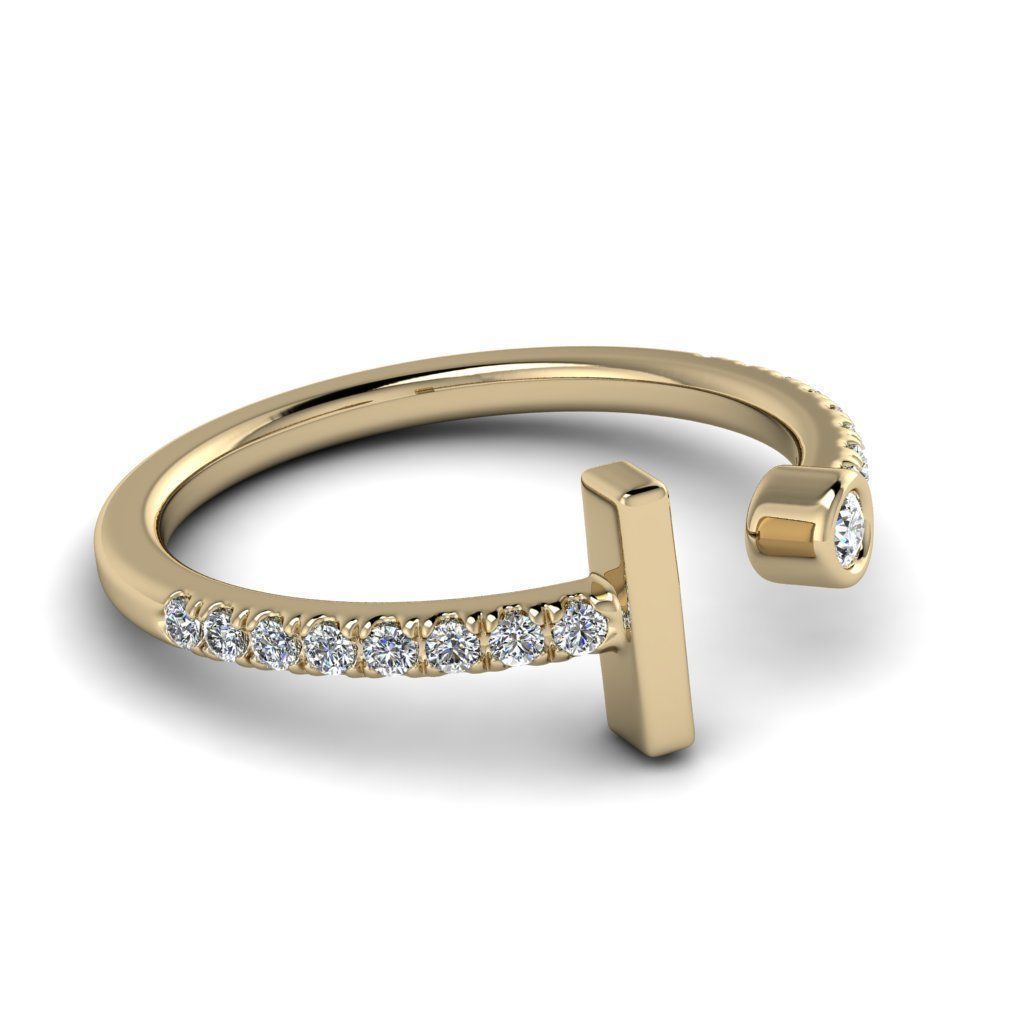 Jewelry alphabet ring I 3D print model_27