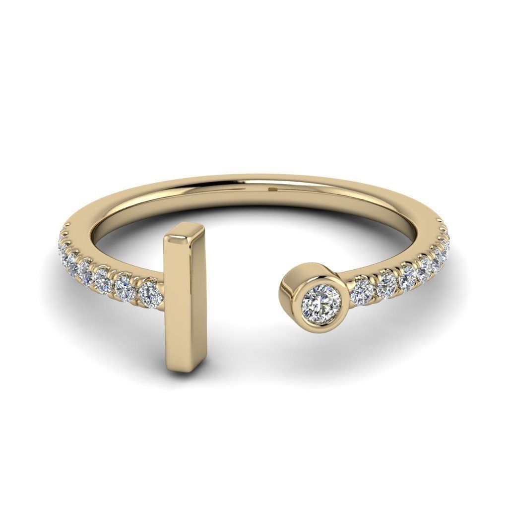 Jewelry alphabet ring I 3D print model_17