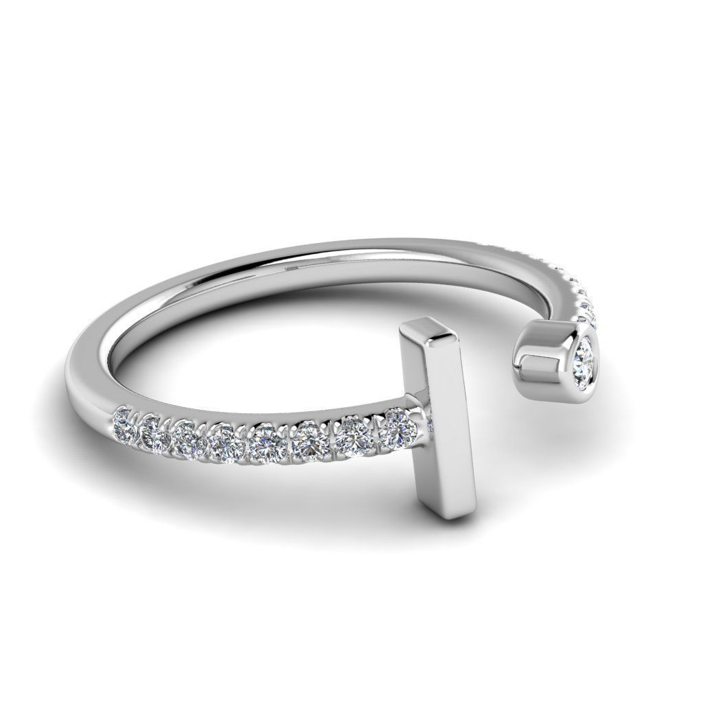 Jewelry alphabet ring I 3D print model_26