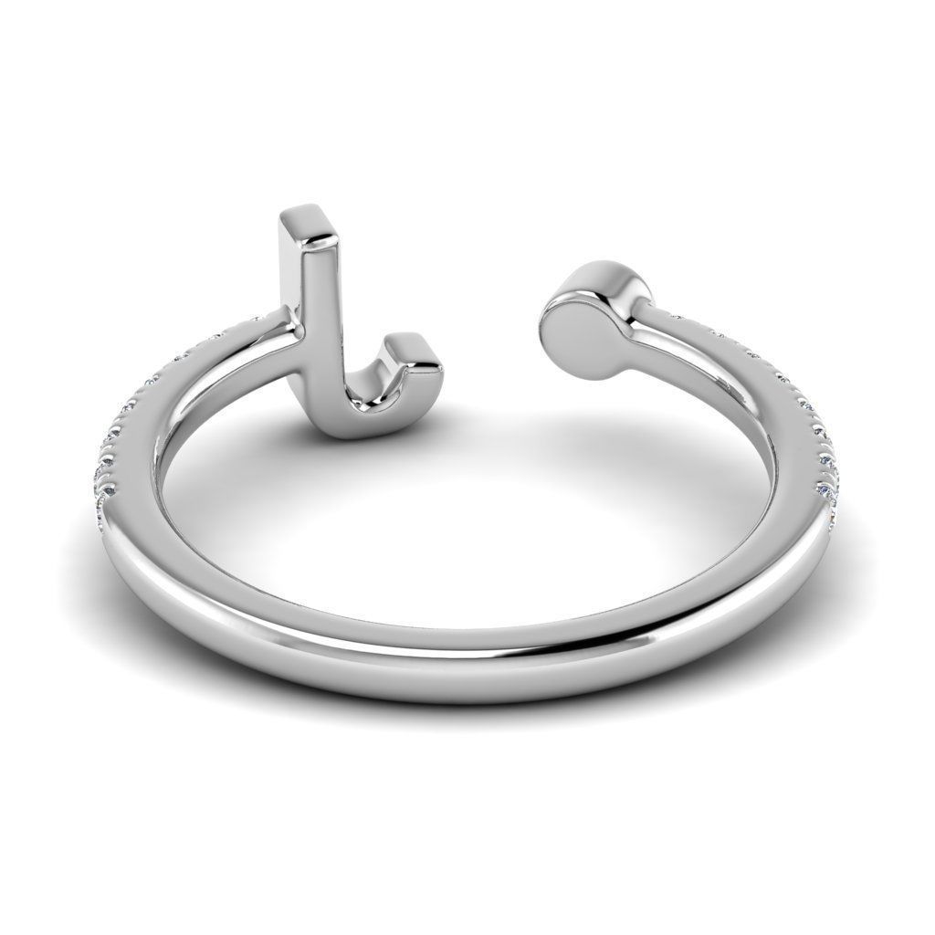 Jewelry alphabet ring J 3D print model_11