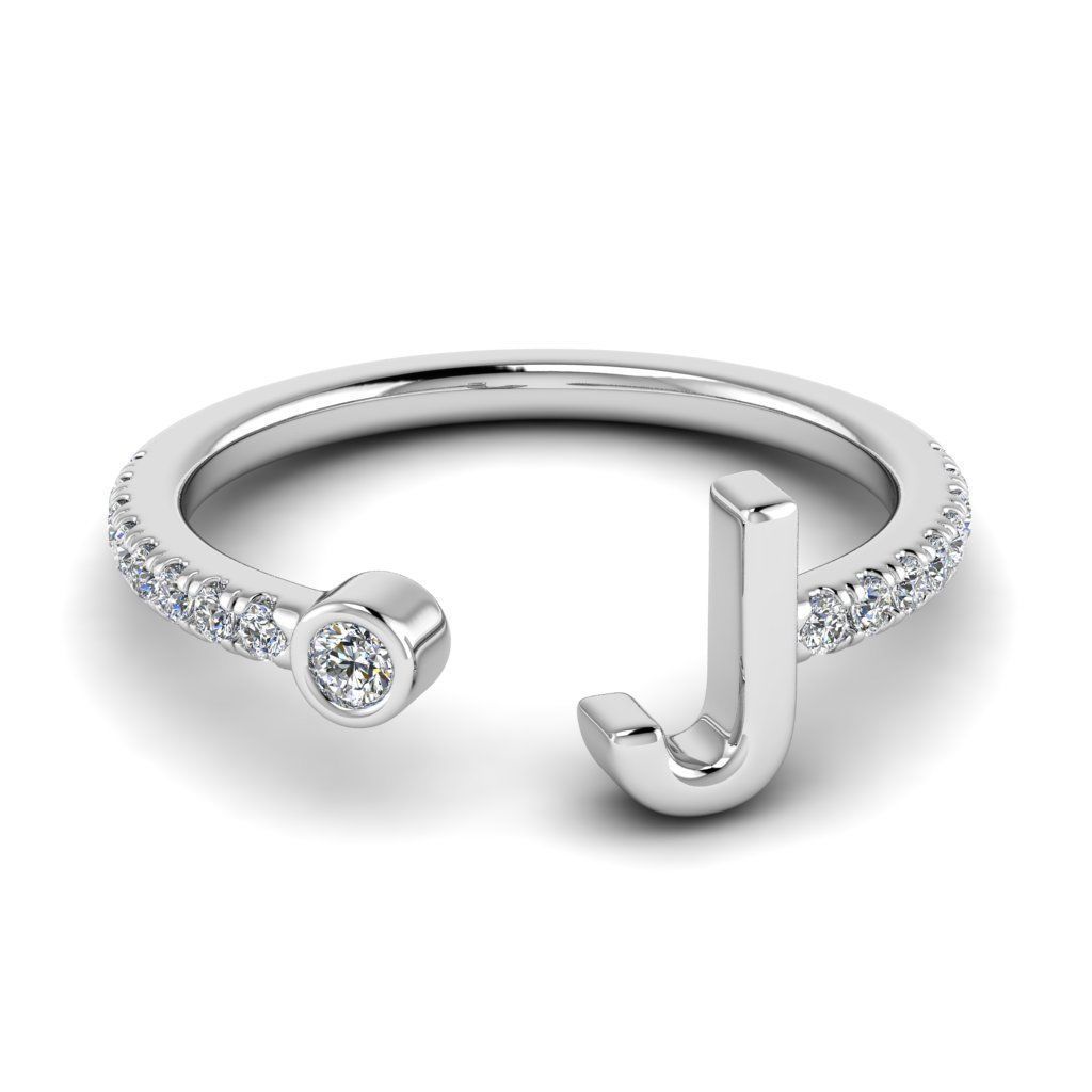 Jewelry alphabet ring J 3D print model_20