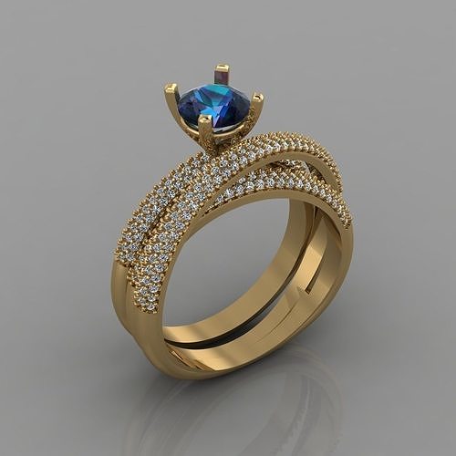  wedding diamond ring 3D print model