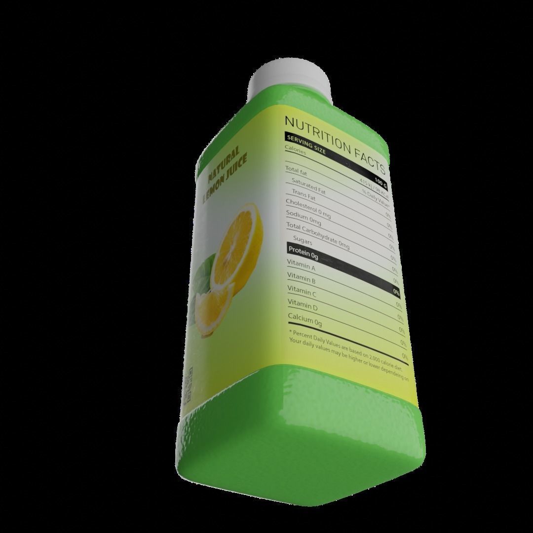 Lemon Juice Bottle 3D model_3