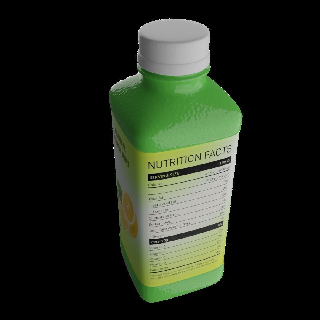 Lemon Juice Bottle 3D model_4