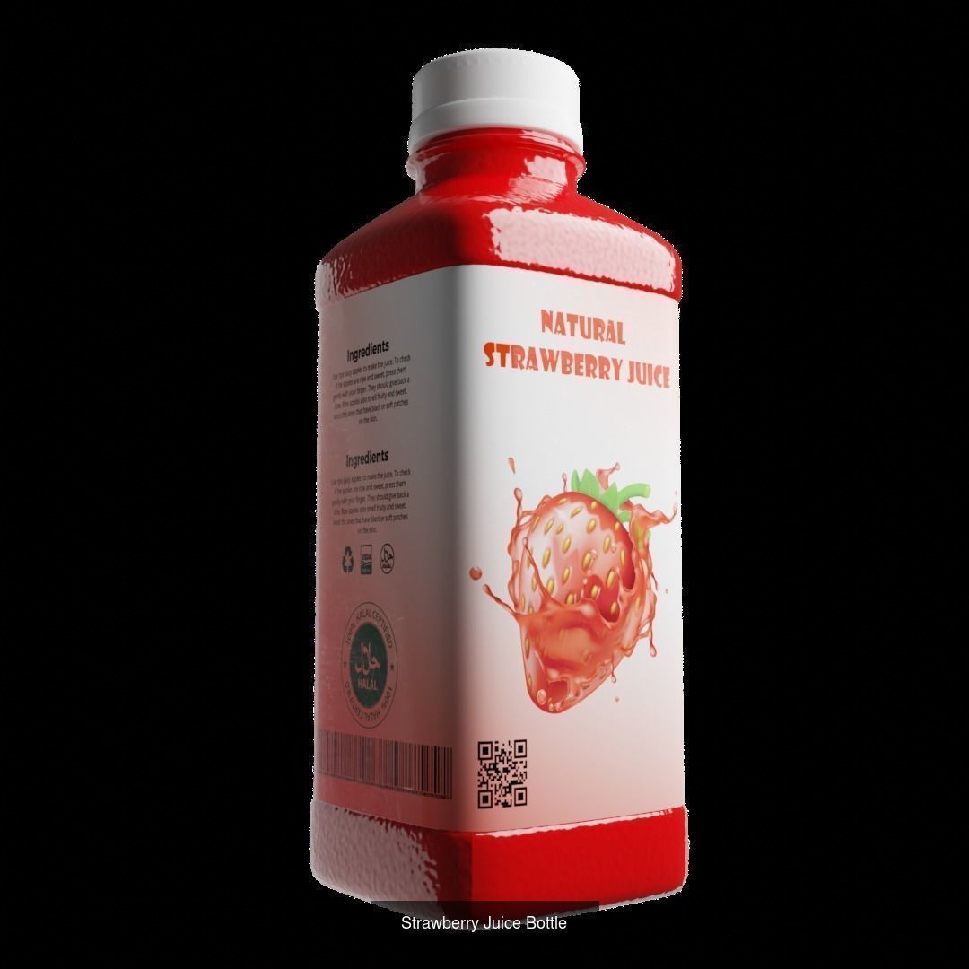 Multiple Flavoured Juice Bottles 3D Model Collection_4